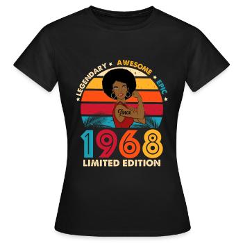 Anniversary 1968 Vintage Limited Edition - Women's T-Shirt - black - Front - AI Model Female 172 dark (172cm)