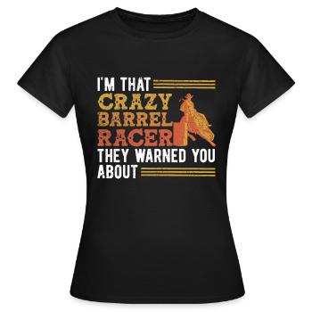 Barrel Racing - Women's T-Shirt - black - Front - AI Model Female 172 dark (172cm)