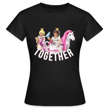 Playmobil Girls Together Princesses Et Licornes - T-shirt Femme - noir - Devant - AI Model Female 172 dark (172cm)