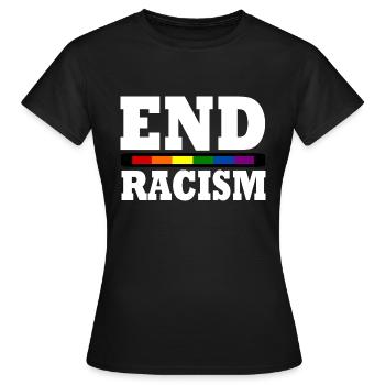End Racism - Women's T-Shirt - black - Front - AI Model Female 172 dark (172cm)