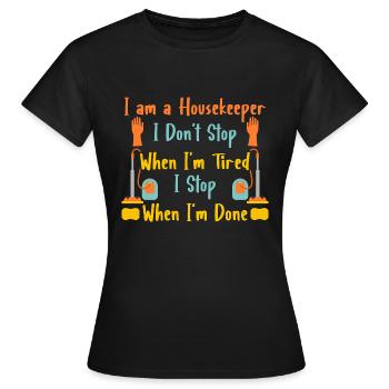 Femme de ménage Ménage - T-shirt Femme - noir - Devant - AI Model Female 172 dark (172cm)