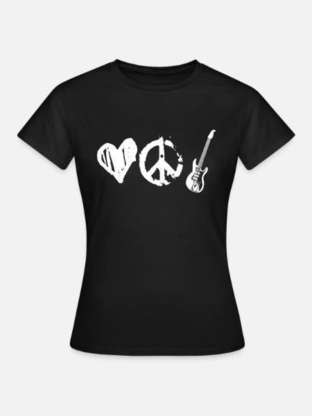 Peace, Love, and Music - Women's T-Shirt - black