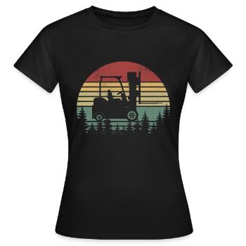 Funny Forklift Driver Art - Forklift Operator - Women's T-Shirt - black - Front - AI Model Female 172 dark (172cm)