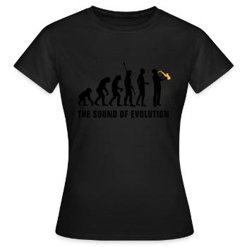 evolution_saxophon_b_2c - T-shirt Femme - noir - Devant - AI Model Female 172 dark (172cm)