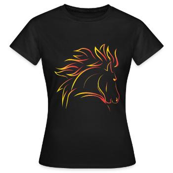 Cheval sauvage - T-shirt Femme - noir - Devant - AI Model Female 172 dark (172cm)