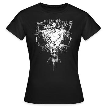 Predator Schädel - Dark Wave Gothic - Frauen T-Shirt - Schwarz - Vorne - AI Model Female 172 dark (172cm)