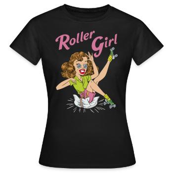 Roller Girl - T-shirt Femme - noir - Devant - AI Model Female 172 dark (172cm)