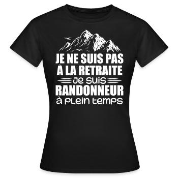 Randonnée Cadeau Retraite Randonneur à plein temps - T-shirt Femme - noir - Devant - AI Model Female 172 dark (172cm)