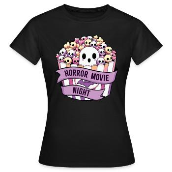 Horrorfilm-Nacht - Frauen T-Shirt - Schwarz - Vorne - AI Model Female 172 dark (172cm)