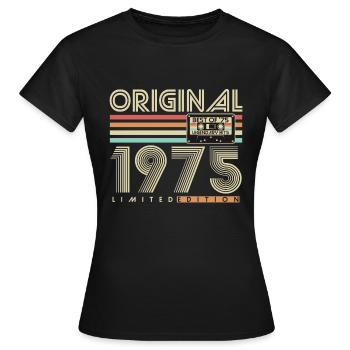 Original 1975 Vintage Vintage Birthday Retro - Women's T-Shirt - black - Front - AI Model Female 172 dark (172cm)