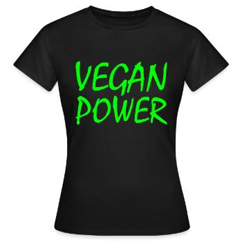 Puissance végétalienne - T-shirt Femme - noir - Devant - AI Model Female 172 dark (172cm)