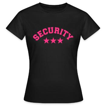 Security - Women's T-Shirt - black - Front - AI Model Female 172 dark (172cm)