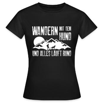 Wandern Hund - Frauen T-Shirt - Schwarz - Vorne - AI Model Female 172 dark (172cm)