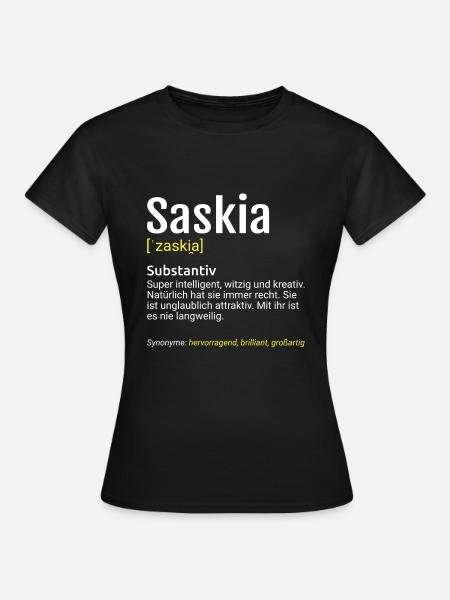Saskia Name Definition - Frauen T-Shirt - Schwarz