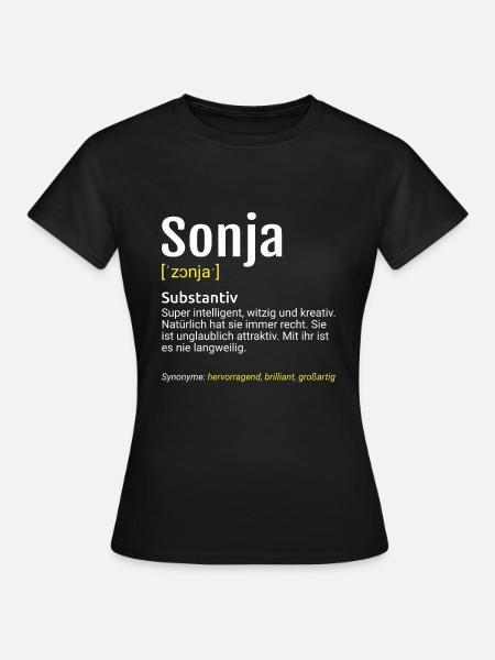 Sonja Name Definition - Frauen T-Shirt - Schwarz