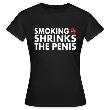 Smoking shrinks the penis - Women's T-Shirt - black - Front - AI Model Female 172 dark (172cm)