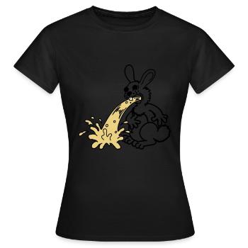 Häschen kotzt - Frauen T-Shirt - Schwarz - Vorne - AI Model Female 172 dark (172cm)