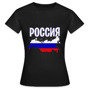 RUSSIA - Women's T-Shirt - black - Front - AI Model Female 172 dark (172cm)