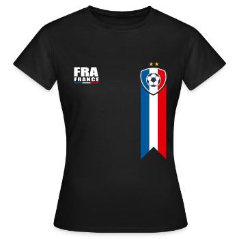France championnat d europe football équipe france - T-shirt Femme - noir - Devant - AI Model Female 172 dark (172cm)