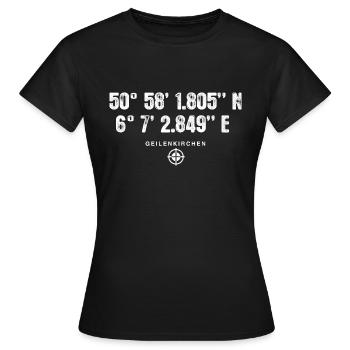 Geilenkirchen Geocacher Standort GPS Stadt - Frauen T-Shirt - Schwarz - Vorne - AI Model Female 172 dark (172cm)