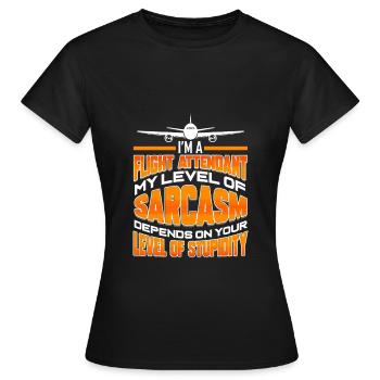 Hôtesse de l'air steward hôtesse de l'air - T-shirt Femme - noir - Devant - AI Model Female 172 dark (172cm)