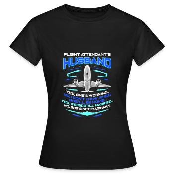Hôtesse de l'air steward hôtesse de l'air - T-shirt Femme - noir - Devant - AI Model Female 172 dark (172cm)