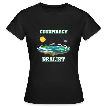 Flat Earth Conspiracy Earth Flat Earth - Women's T-Shirt - black - Front - AI Model Female 172 dark (172cm)