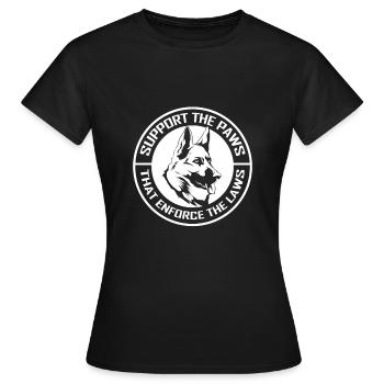 Chien policier, chien policier, berger allemand, Police - T-shirt Femme - noir - Devant - AI Model Female 172 dark (172cm)