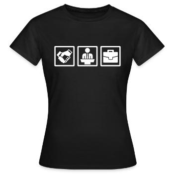 Politiker - Frauen T-Shirt - Schwarz - Vorne - AI Model Female 172 dark (172cm)