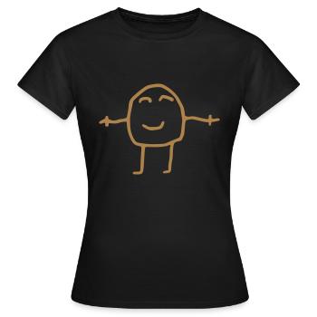 Le petit homme heureux de Liam 2 - T-shirt Femme - noir - Devant - AI Model Female 172 dark (172cm)