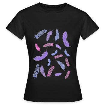 bi plumes - T-shirt Femme - noir - Devant - AI Model Female 172 dark (172cm)