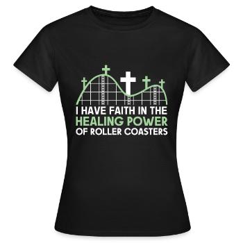 Roller Coaster Amusement Park Amusement Park - Women's T-Shirt - black - Front - AI Model Female 172 dark (172cm)