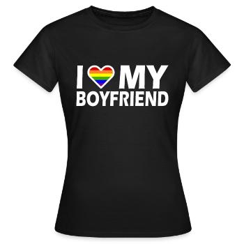 I love my boyfriend - T-shirt Femme - noir - Devant - AI Model Female 172 dark (172cm)