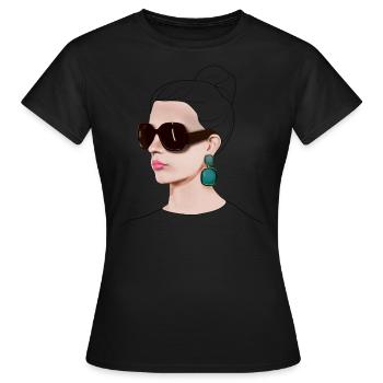 Femme cool avec un visage de poker - T-shirt Femme - noir - Devant - AI Model Female 172 dark (172cm)