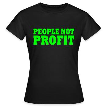 People not profit - T-shirt Femme - noir - Devant - AI Model Female 172 dark (172cm)