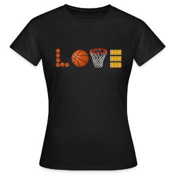 Love Basketball Sport Slamdunk Fan Ball Liebhaber - Frauen T-Shirt - Schwarz - Vorne - AI Model Female 172 dark (172cm)