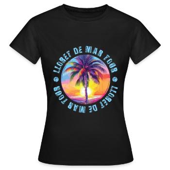 Lloret De Mar Tour Bunt - Frauen T-Shirt - Schwarz - Vorne - AI Model Female 172 dark (172cm)