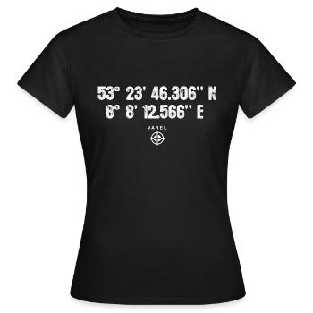 Varel Geocacher Geschenk Standort GPS Stadt - Frauen T-Shirt - Schwarz - Vorne - AI Model Female 172 dark (172cm)