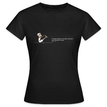 Change - Frauen T-Shirt - Schwarz - Vorne - AI Model Female 172 dark (172cm)