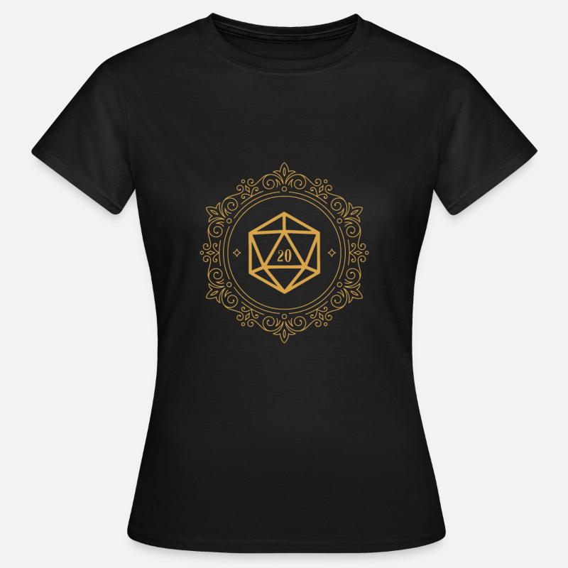 Golden Ornament Polyhedral D20 Dice RPG de table - T-shirt Femme - noir