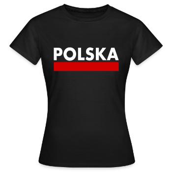 Pologne - T-shirt Femme - noir - Devant - AI Model Female 172 dark (172cm)