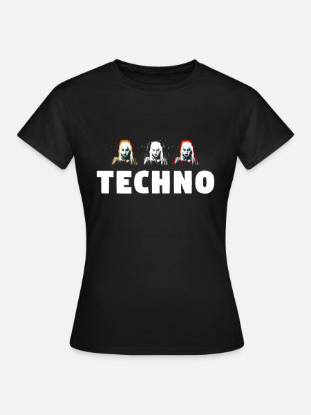 Techno - Frauen T-Shirt - Schwarz