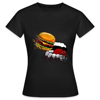 Burger - Frauen T-Shirt - Schwarz - Vorne - AI Model Female 172 dark (172cm)