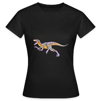 Velociraptor - T-shirt Femme - noir - Devant - AI Model Female 172 dark (172cm)