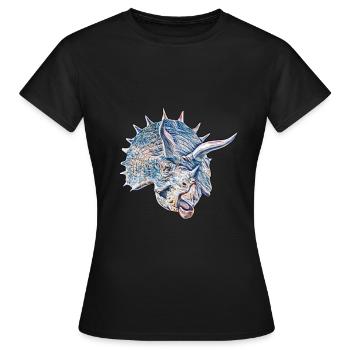 Triceratops - T-shirt Femme - noir - Devant - AI Model Female 172 dark (172cm)