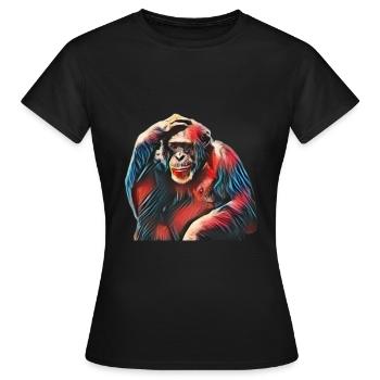 Singe - T-shirt Femme - noir - Devant - AI Model Female 172 dark (172cm)