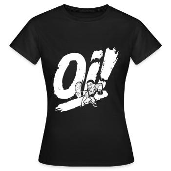Oi! - Skinhead (blanc) - T-shirt Femme - noir - Devant - AI Model Female 172 dark (172cm)