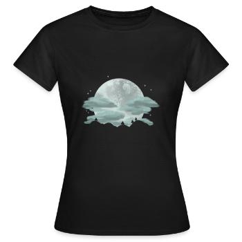 Nuit de pleine lune - T-shirt Femme - noir - Devant - AI Model Female 172 dark (172cm)