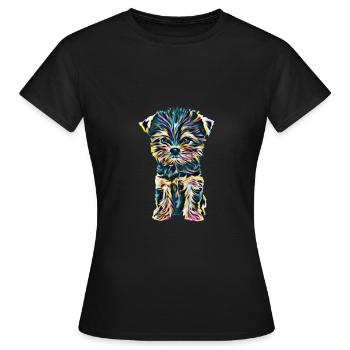 Yorkshire Terrier - T-shirt Femme - noir - Devant - AI Model Female 172 dark (172cm)