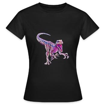 Velociraptor - T-shirt Femme - noir - Devant - AI Model Female 172 dark (172cm)